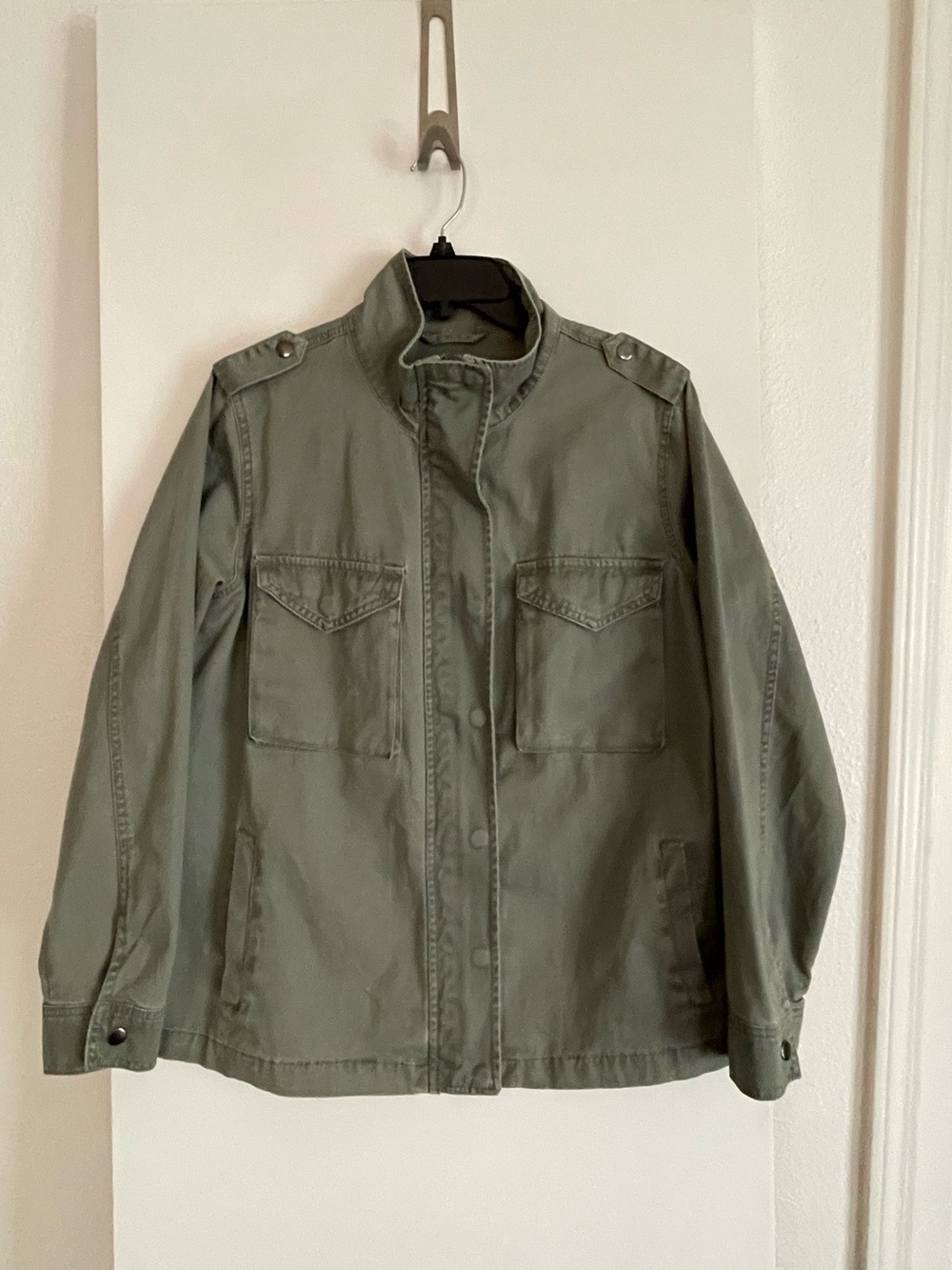 Sincerely Jules All Cotton Lightweight Utility Jacket Moss Army Green unlined